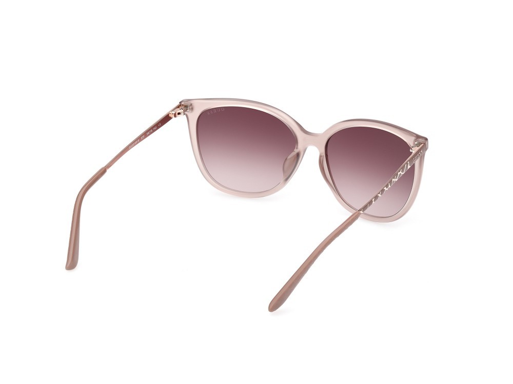 Occhiali da sole Guess GU00150-H (57F) colore beige lucido - animalier forma quadrato lenti marrone sfumato