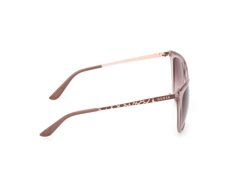 Occhiali da sole Guess GU00150-H (57F) colore beige lucido - animalier forma quadrato lenti marrone sfumato