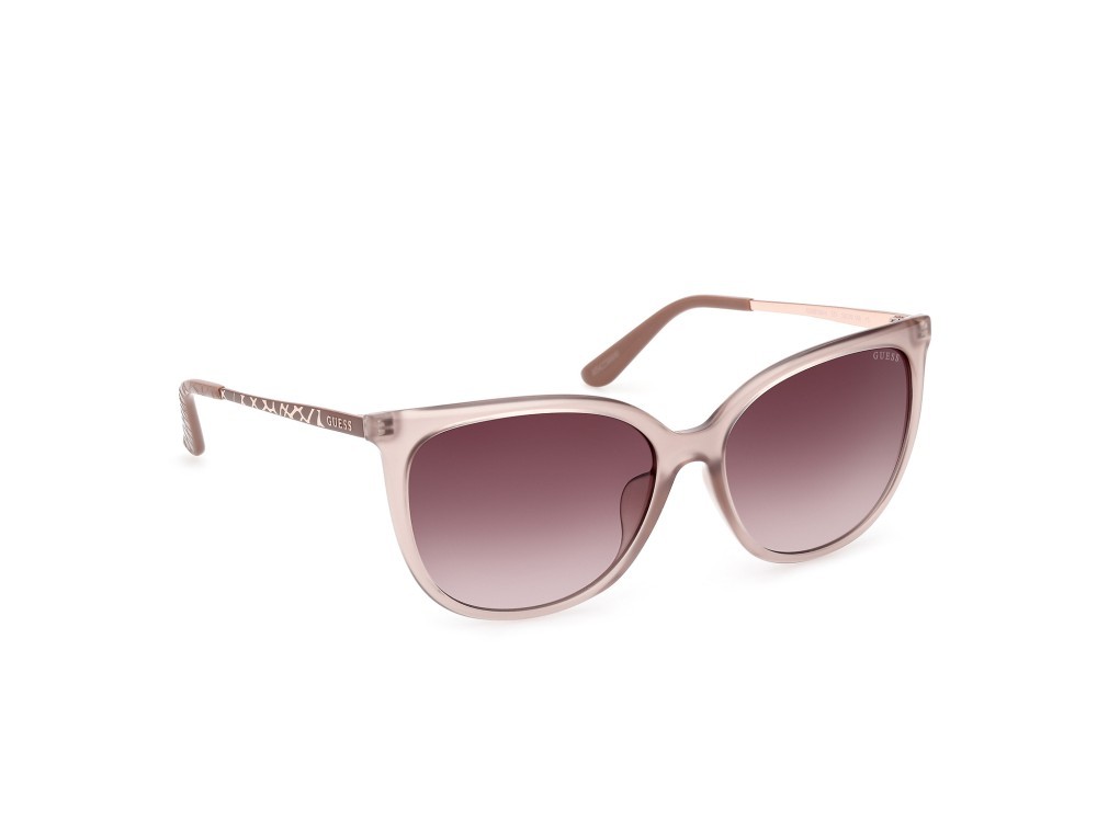 Occhiali da sole Guess GU00150-H (57F) colore beige lucido - animalier forma quadrato lenti marrone sfumato