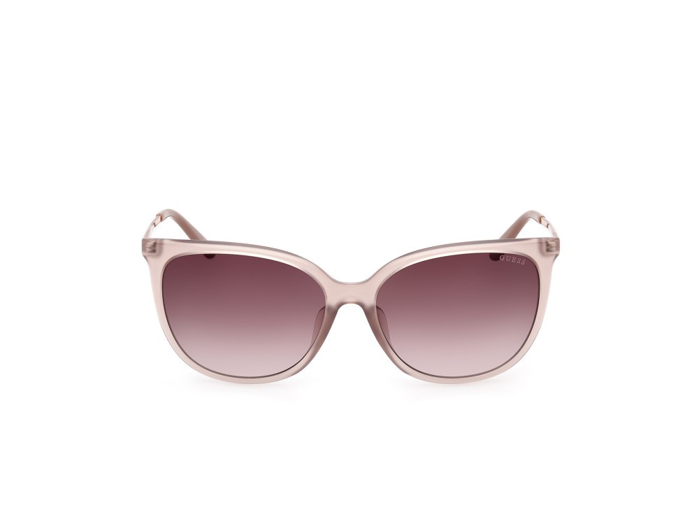 Occhiali da sole Guess GU00150-H (57F) colore beige lucido - animalier forma quadrato lenti marrone sfumato