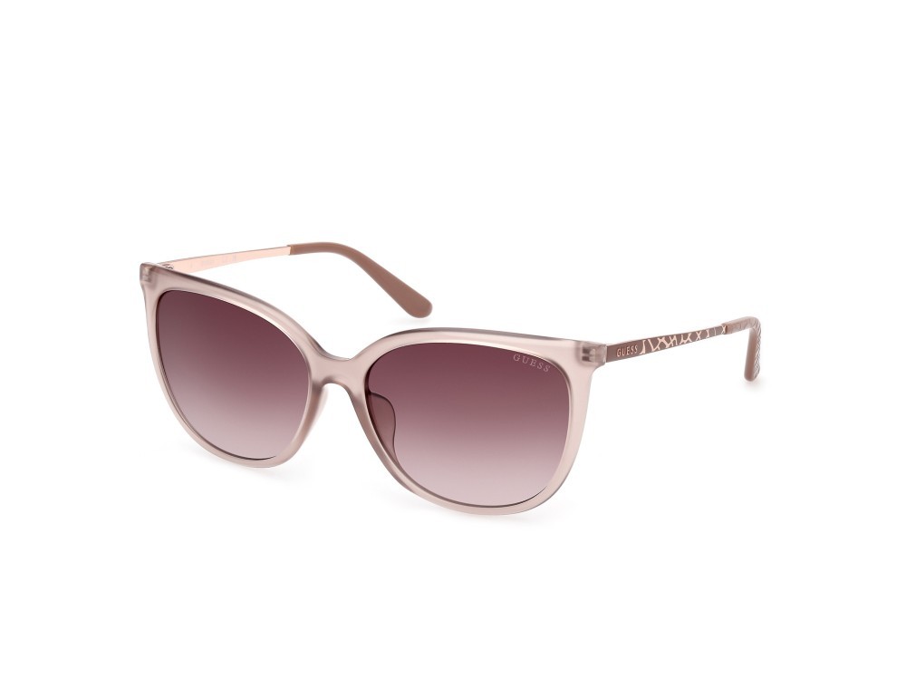 Occhiali da sole Guess GU00150-H (57F) colore beige lucido - animalier forma quadrato lenti marrone sfumato