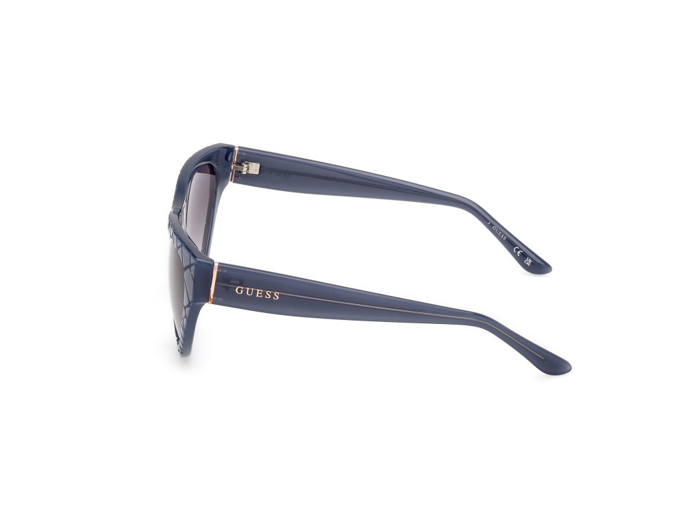 Sonnenbrillen Guess GU00151 (84B) farbe azzurro lucido form cat-eye gläser fumo grad.