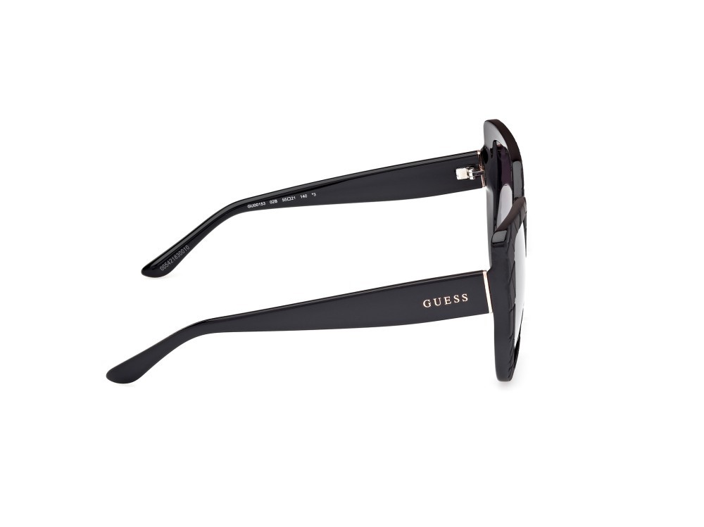 Occhiali da sole Guess GU00153 (02B) colore nero opaco - nero lucido forma geometrico lenti fumo grad.