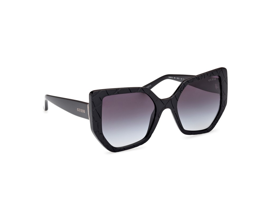 Occhiali da sole Guess GU00153 (02B) colore nero opaco - nero lucido forma geometrico lenti fumo grad.