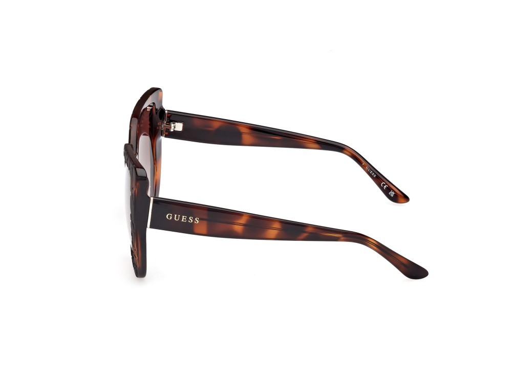 Occhiali da sole Guess GU00153 (52F) colore avana scura forma geometrico lenti marrone sfumato