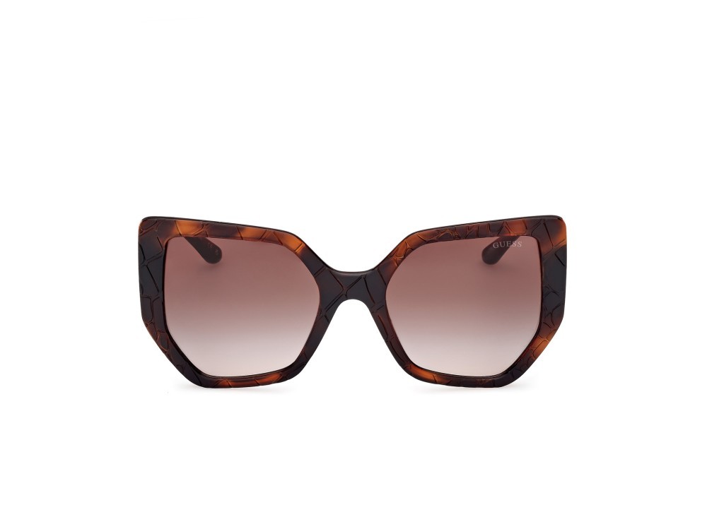 Occhiali da sole Guess GU00153 (52F) colore avana scura forma geometrico lenti marrone sfumato