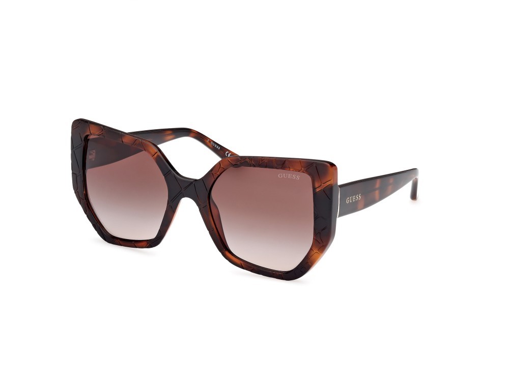 Occhiali da sole Guess GU00153 (52F) colore avana scura forma geometrico lenti marrone sfumato