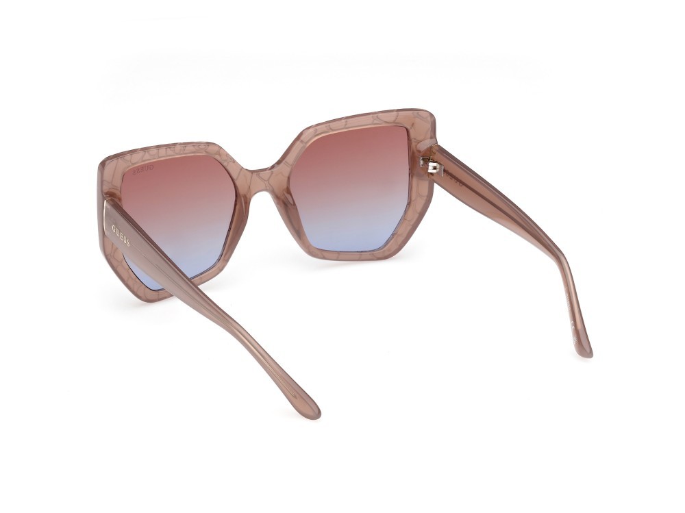 Occhiali da sole Guess GU00153 (57F) colore beige lucido forma geometrico lenti marrone sfumato