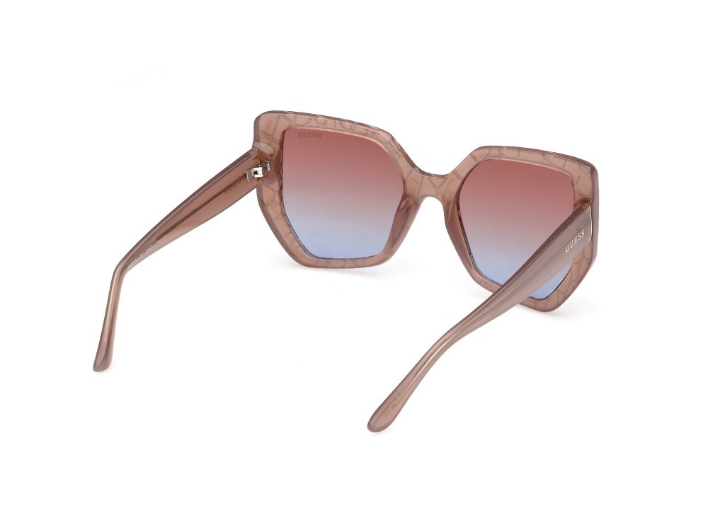 Occhiali da sole Guess GU00153 (57F) colore beige lucido forma geometrico lenti marrone sfumato