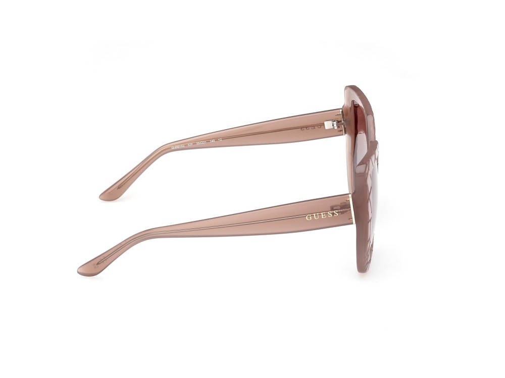 Occhiali da sole Guess GU00153 (57F) colore beige lucido forma geometrico lenti marrone sfumato