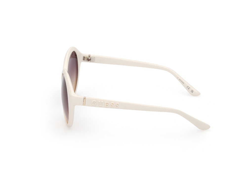 Occhiali da sole Guess GU00155 (21B) colore bianco lucido - bianco opaco forma ovale lenti fumo grad.
