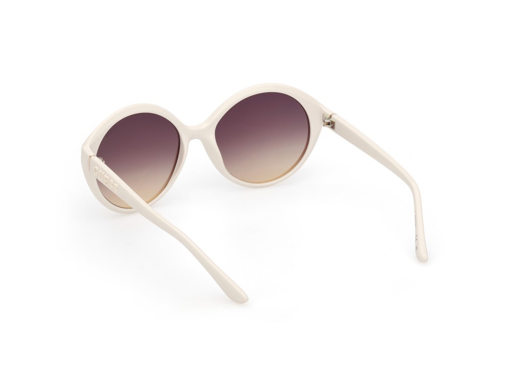 Occhiali da sole Guess GU00155 (21B) colore bianco lucido - bianco opaco forma ovale lenti fumo grad.