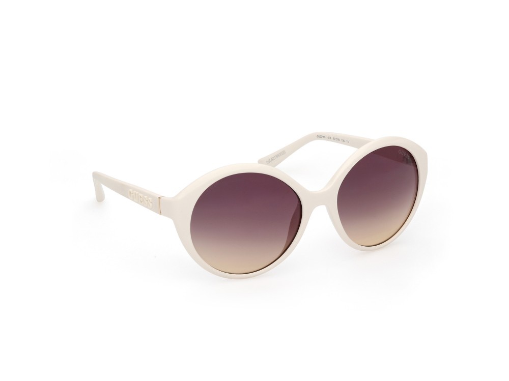 Occhiali da sole Guess GU00155 (21B) colore bianco lucido - bianco opaco forma ovale lenti fumo grad.