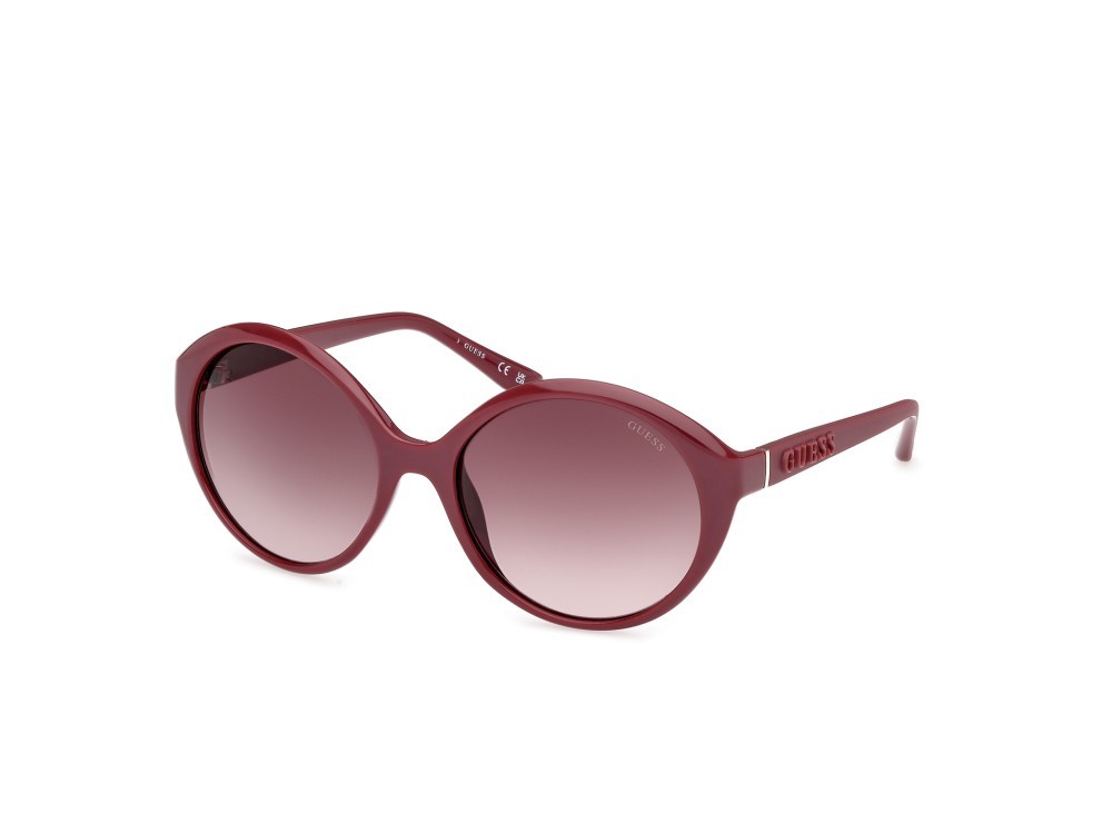 Sonnenbrillen Guess GU00155 (69F) farbe bordeaux lucido - bordeaux opaco form oval gläser marrone sfumato 
