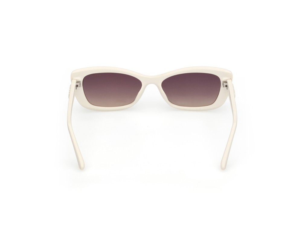 Occhiali da sole Guess GU00156-H (21B) colore bianco lucido - bianco opaco forma rettangolare lenti fumo grad.