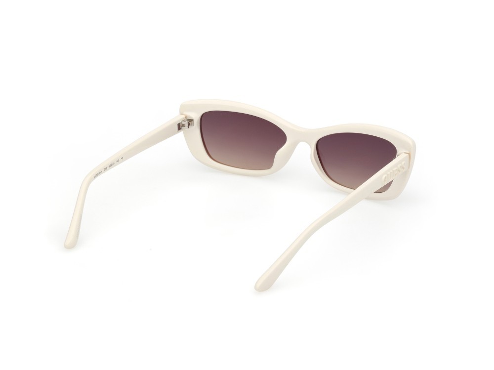 Occhiali da sole Guess GU00156-H (21B) colore bianco lucido - bianco opaco forma rettangolare lenti fumo grad.