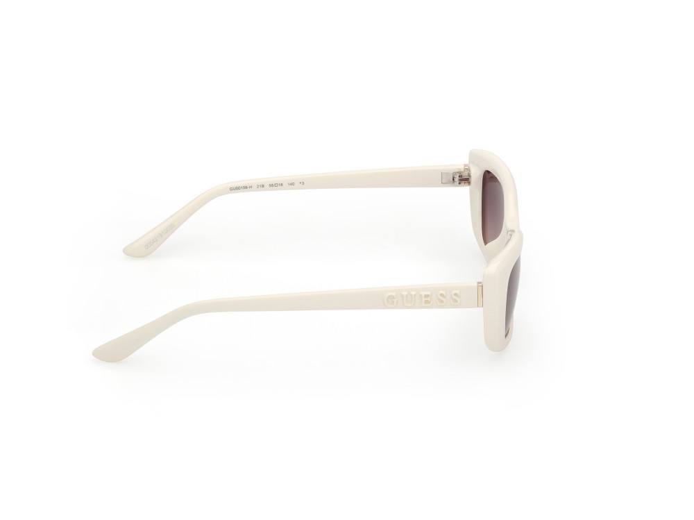 Occhiali da sole Guess GU00156-H (21B) colore bianco lucido - bianco opaco forma rettangolare lenti fumo grad.