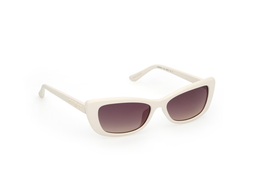 Occhiali da sole Guess GU00156-H (21B) colore bianco lucido - bianco opaco forma rettangolare lenti fumo grad.