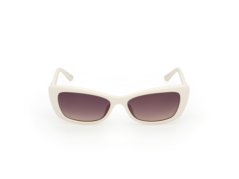 Occhiali da sole Guess GU00156-H (21B) colore bianco lucido - bianco opaco forma rettangolare lenti fumo grad.
