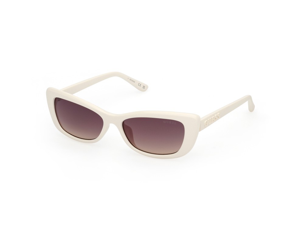 Occhiali da sole Guess GU00156-H (21B) colore bianco lucido - bianco opaco forma rettangolare lenti fumo grad.