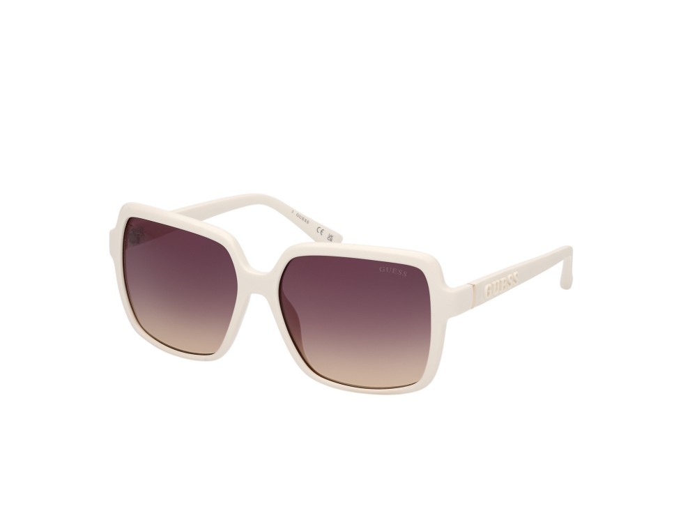 Occhiali da sole Guess GU00157 (21B) colore bianco lucido - bianco opaco forma quadrato lenti fumo grad.