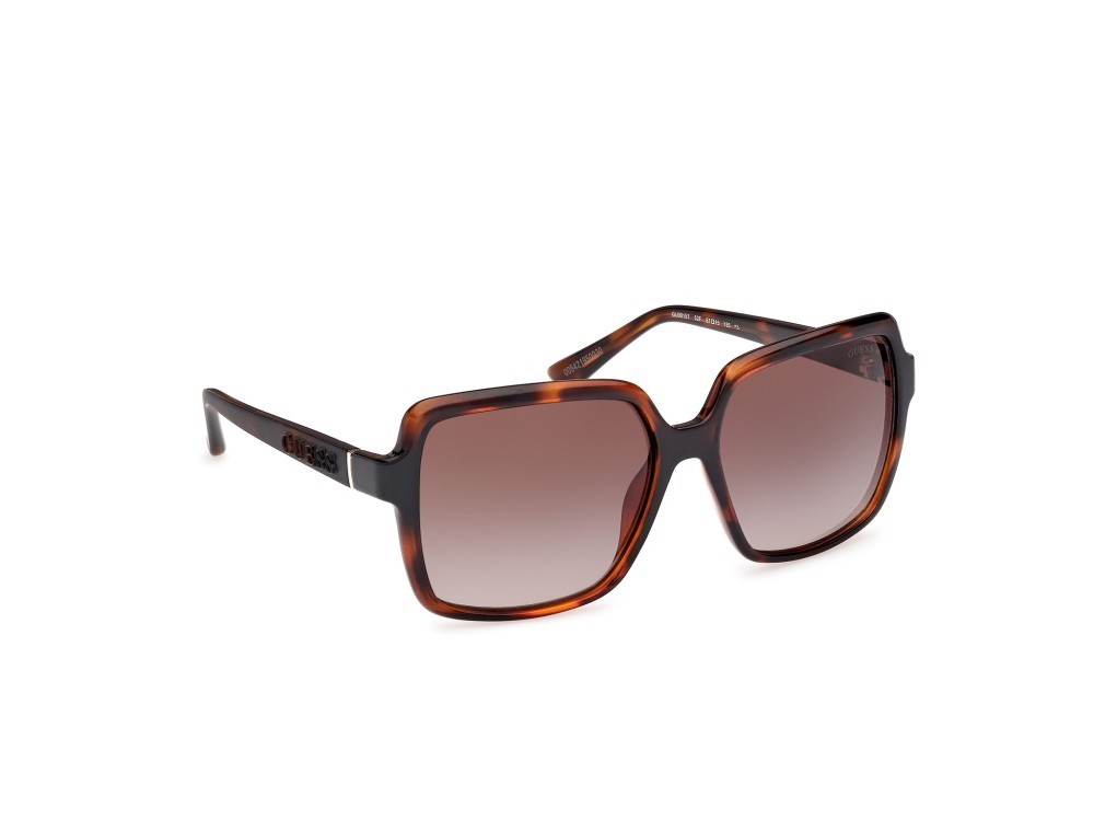 Occhiali da sole Guess GU00157 (52F) colore avana scura forma quadrato lenti marrone sfumato