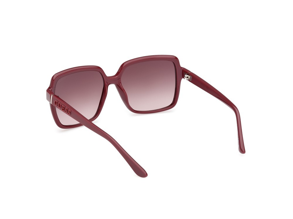 Occhiali da sole Guess GU00157 (69F) colore bordeaux lucido - bordeaux opaco forma quadrato lenti marrone sfumato