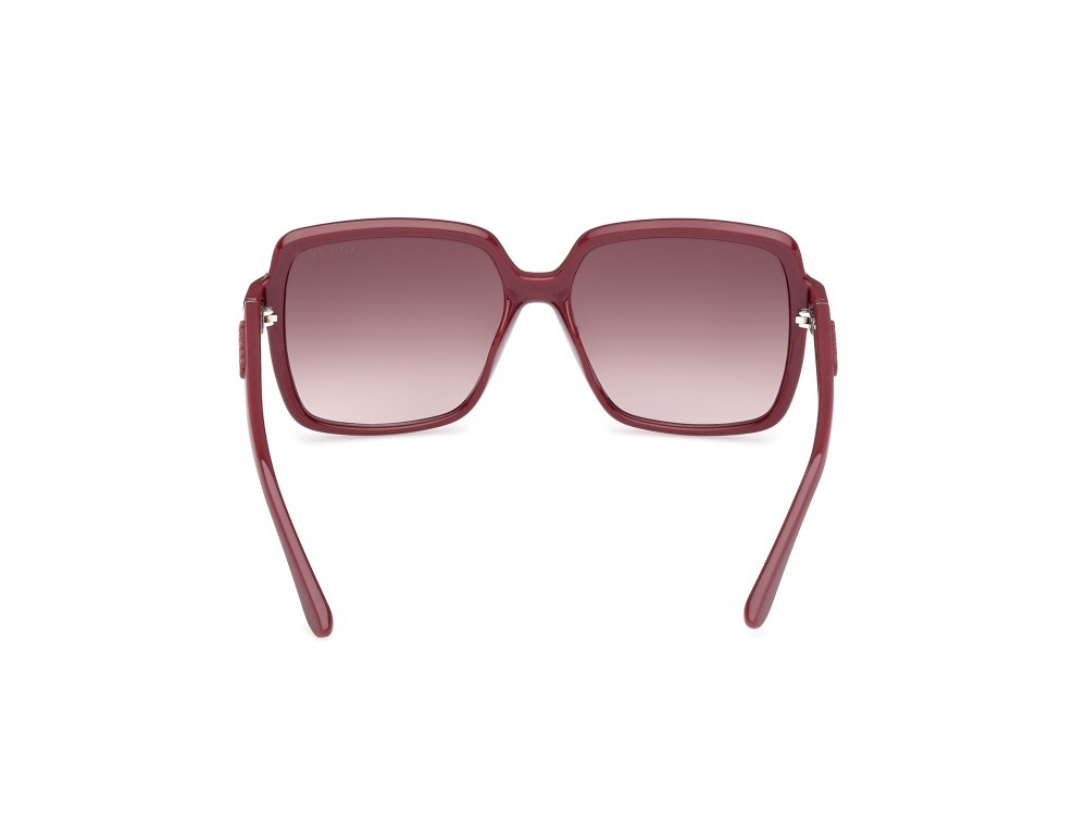 Occhiali da sole Guess GU00157 (69F) colore bordeaux lucido - bordeaux opaco forma quadrato lenti marrone sfumato
