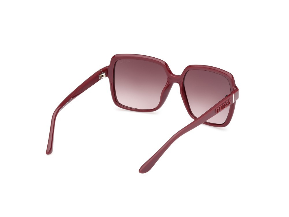 Occhiali da sole Guess GU00157 (69F) colore bordeaux lucido - bordeaux opaco forma quadrato lenti marrone sfumato