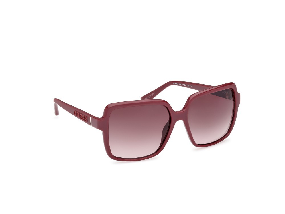 Occhiali da sole Guess GU00157 (69F) colore bordeaux lucido - bordeaux opaco forma quadrato lenti marrone sfumato