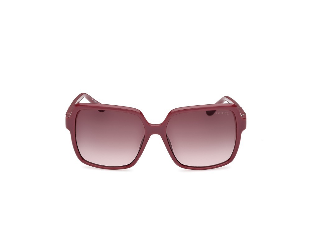 Occhiali da sole Guess GU00157 (69F) colore bordeaux lucido - bordeaux opaco forma quadrato lenti marrone sfumato