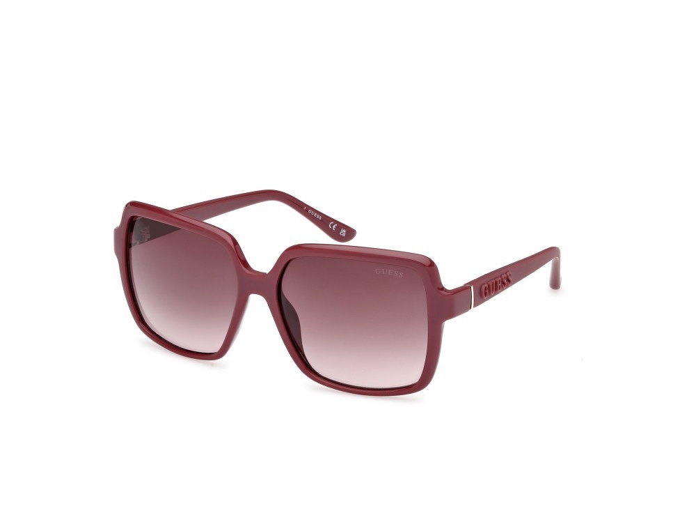 Occhiali da sole Guess GU00157 (69F) colore bordeaux lucido - bordeaux opaco forma quadrato lenti marrone sfumato