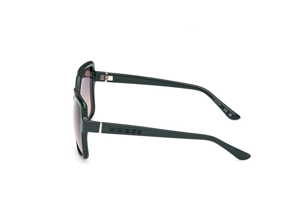 Occhiali da sole Guess GU00157 (96B) colore verde scuro lucido - verde scuro opaco forma quadrato lenti fumo grad.
