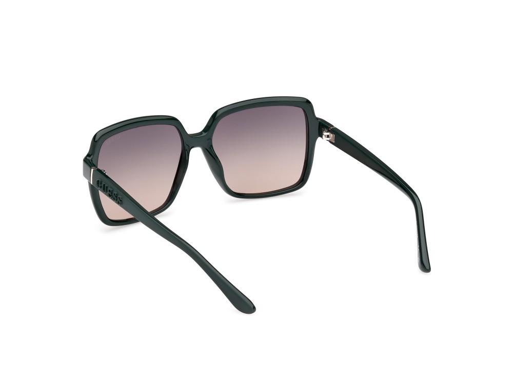 Occhiali da sole Guess GU00157 (96B) colore verde scuro lucido - verde scuro opaco forma quadrato lenti fumo grad.