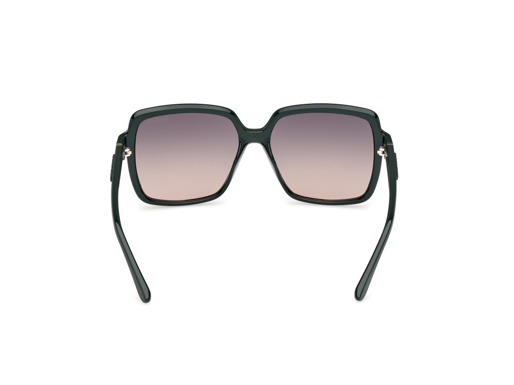 Occhiali da sole Guess GU00157 (96B) colore verde scuro lucido - verde scuro opaco forma quadrato lenti fumo grad.