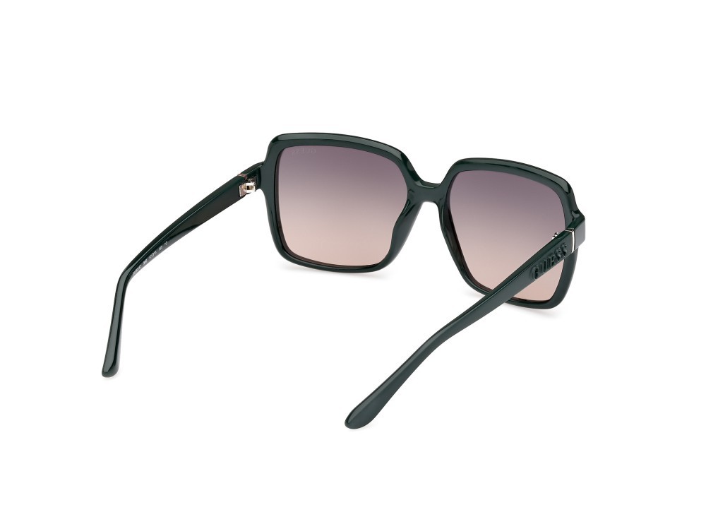 Occhiali da sole Guess GU00157 (96B) colore verde scuro lucido - verde scuro opaco forma quadrato lenti fumo grad.