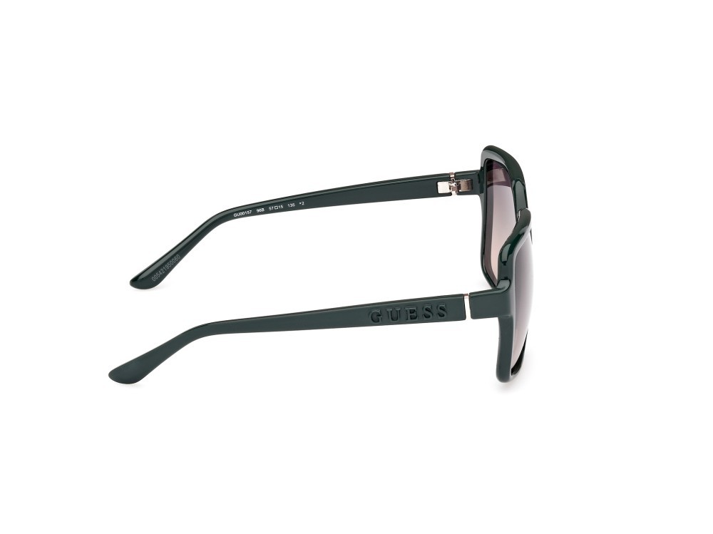 Occhiali da sole Guess GU00157 (96B) colore verde scuro lucido - verde scuro opaco forma quadrato lenti fumo grad.