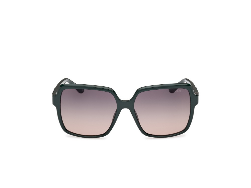 Occhiali da sole Guess GU00157 (96B) colore verde scuro lucido - verde scuro opaco forma quadrato lenti fumo grad.