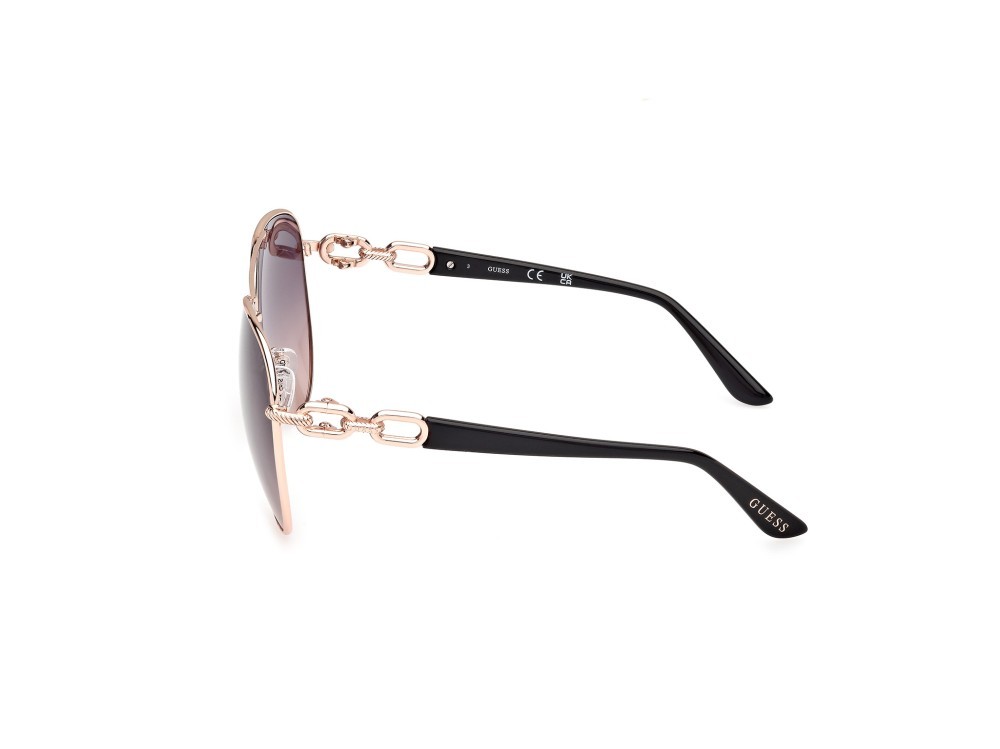Occhiali da sole Guess GU00158 (28B) colore oro rosè lucido forma aviator lenti fumo grad.