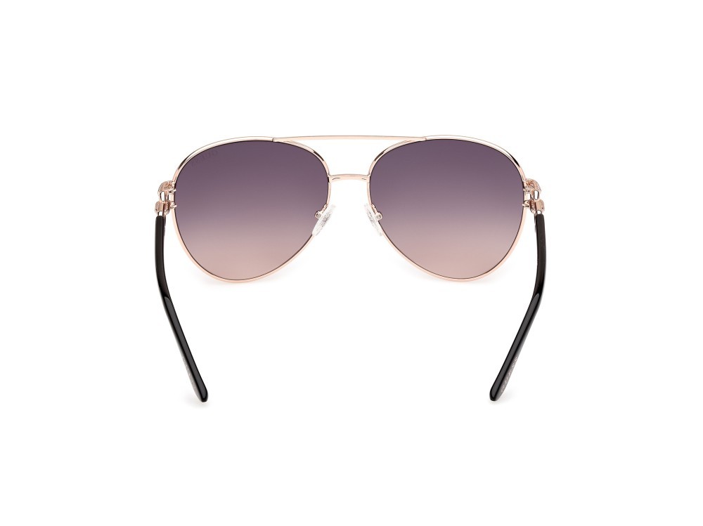 Occhiali da sole Guess GU00158 (28B) colore oro rosè lucido forma aviator lenti fumo grad.