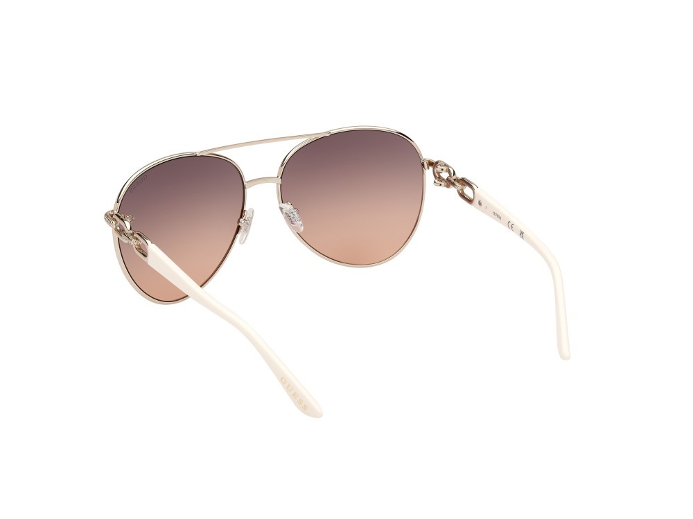 Occhiali da sole Guess GU00158 (32B) colore oro pallido lucido forma aviator lenti fumo grad.