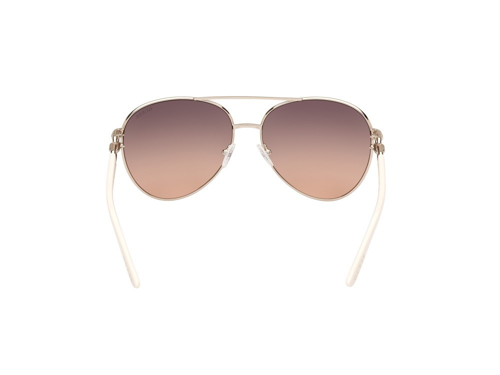 Occhiali da sole Guess GU00158 (32B) colore oro pallido lucido forma aviator lenti fumo grad.