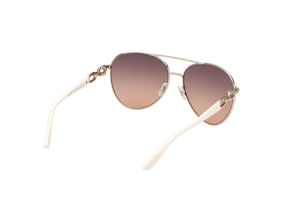 Occhiali da sole Guess GU00158 (32B) colore oro pallido lucido forma aviator lenti fumo grad.
