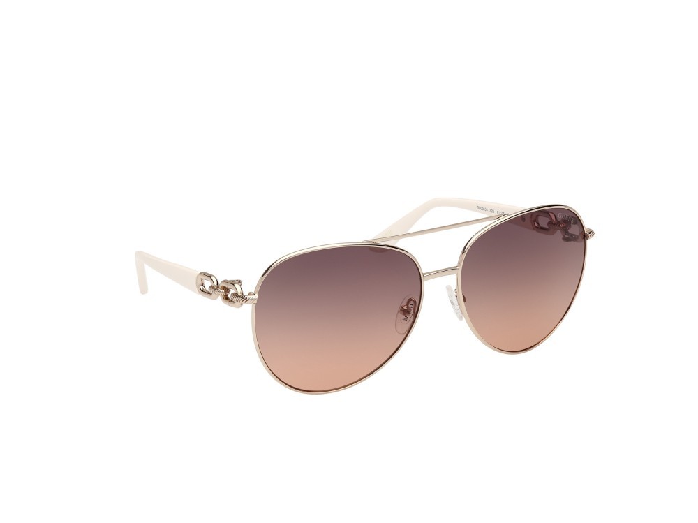 Occhiali da sole Guess GU00158 (32B) colore oro pallido lucido forma aviator lenti fumo grad.