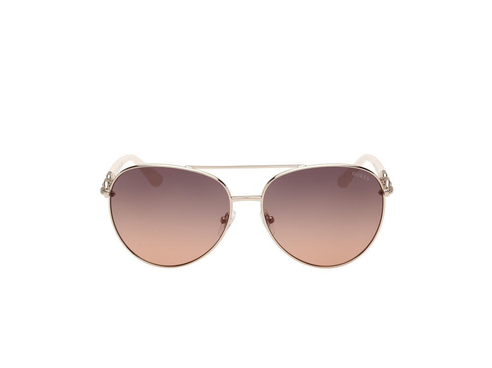 Occhiali da sole Guess GU00158 (32B) colore oro pallido lucido forma aviator lenti fumo grad.