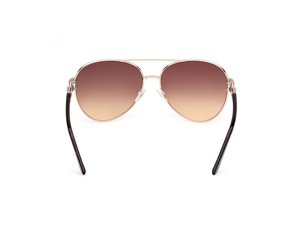 Occhiali da sole Guess GU00158 (33F) colore oro pallido lucido forma aviator lenti marrone sfumato
