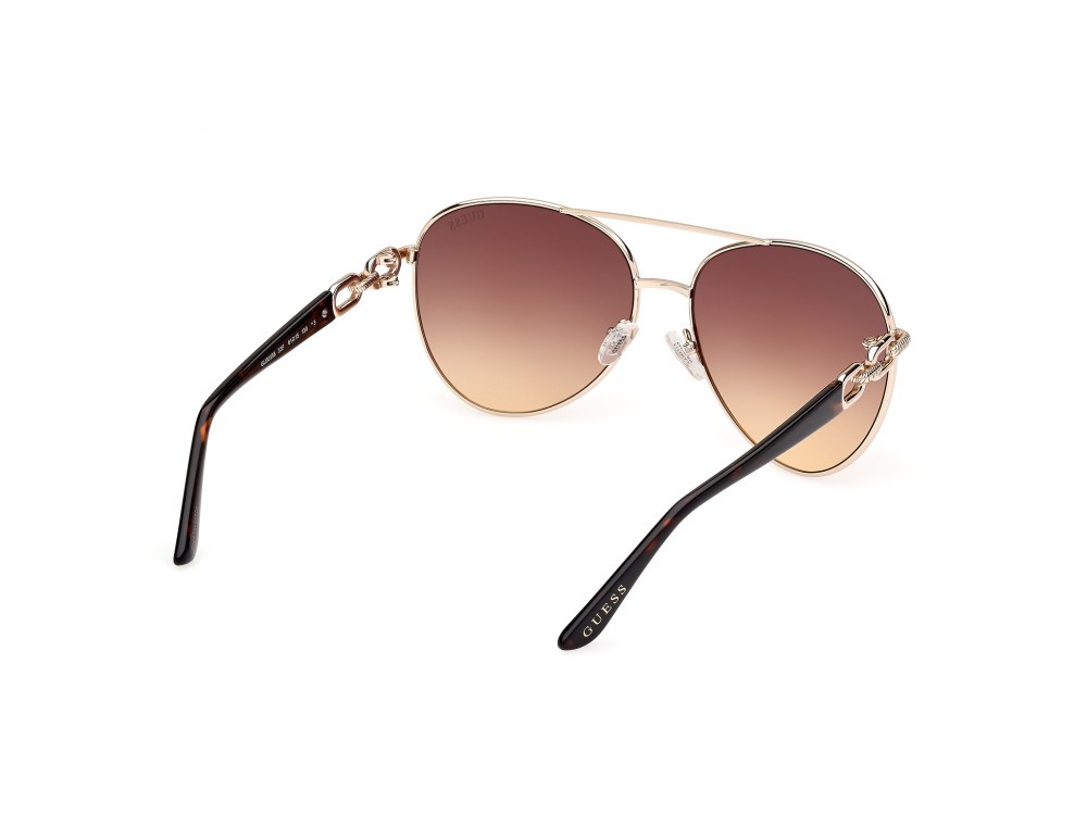 Occhiali da sole Guess GU00158 (33F) colore oro pallido lucido forma aviator lenti marrone sfumato
