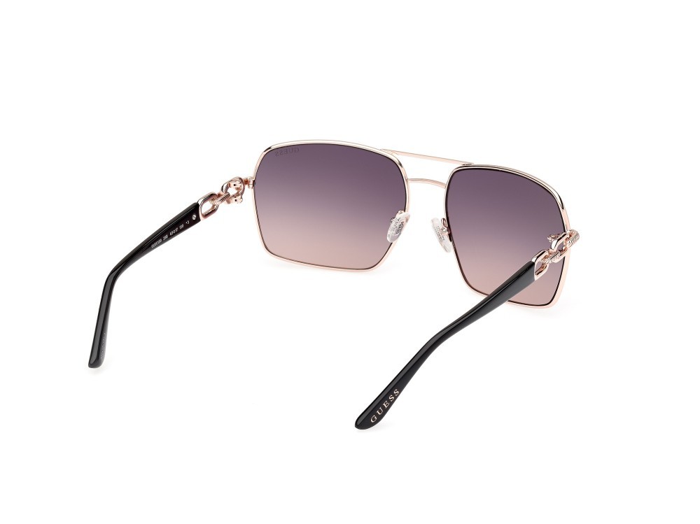 Occhiali da sole Guess GU00159 (28B) colore oro rosè lucido forma navigator lenti fumo grad.