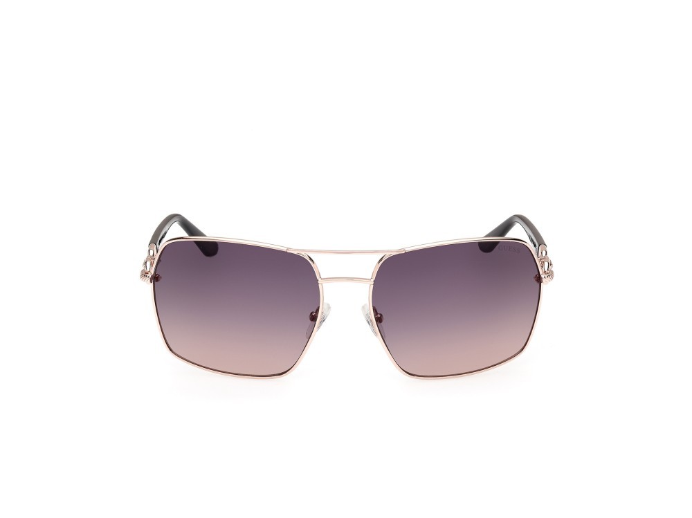 Occhiali da sole Guess GU00159 (28B) colore oro rosè lucido forma navigator lenti fumo grad.