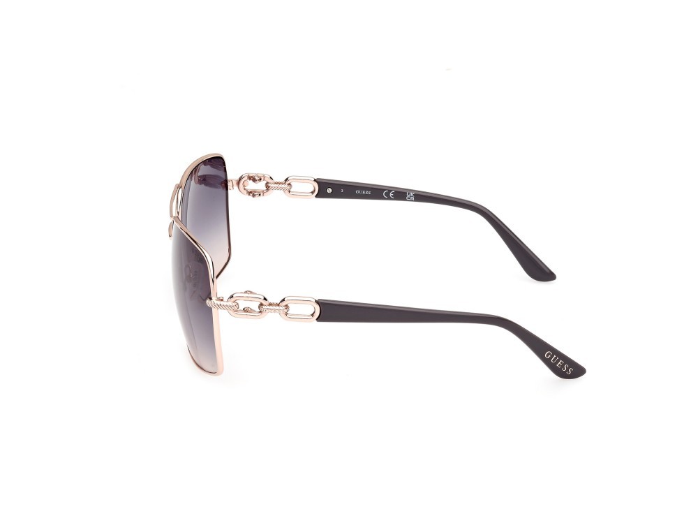 Occhiali da sole Guess GU00159 (28W) colore oro rosè lucido forma navigator lenti blu sfumato
